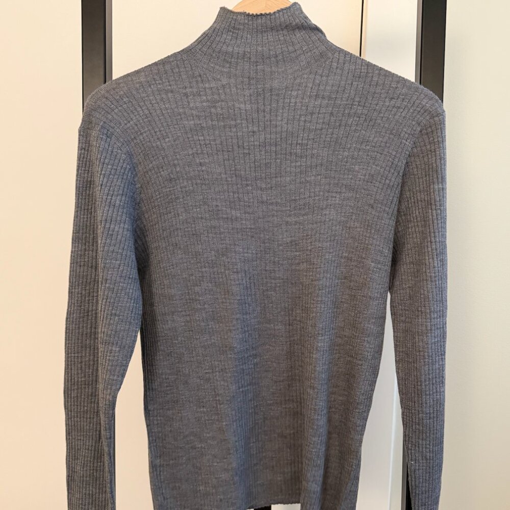 Buck Mason Featherweight Silk Cashmere Turtleneck Heather Gray Size XL NWT - Picture 8 of 9
